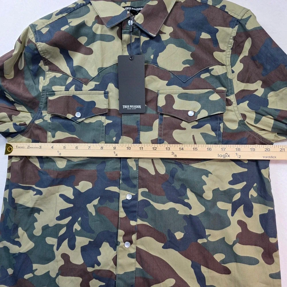True‎ Religion Men's TRBJ LS Western Camo Shirt S Snap Button Style 700700 NWT
